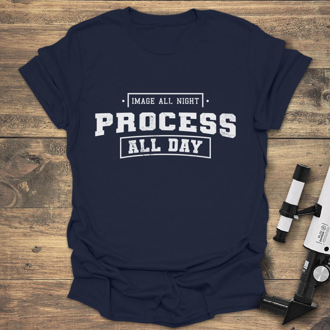 Image All Night Process All Day - Navy T-Shirt