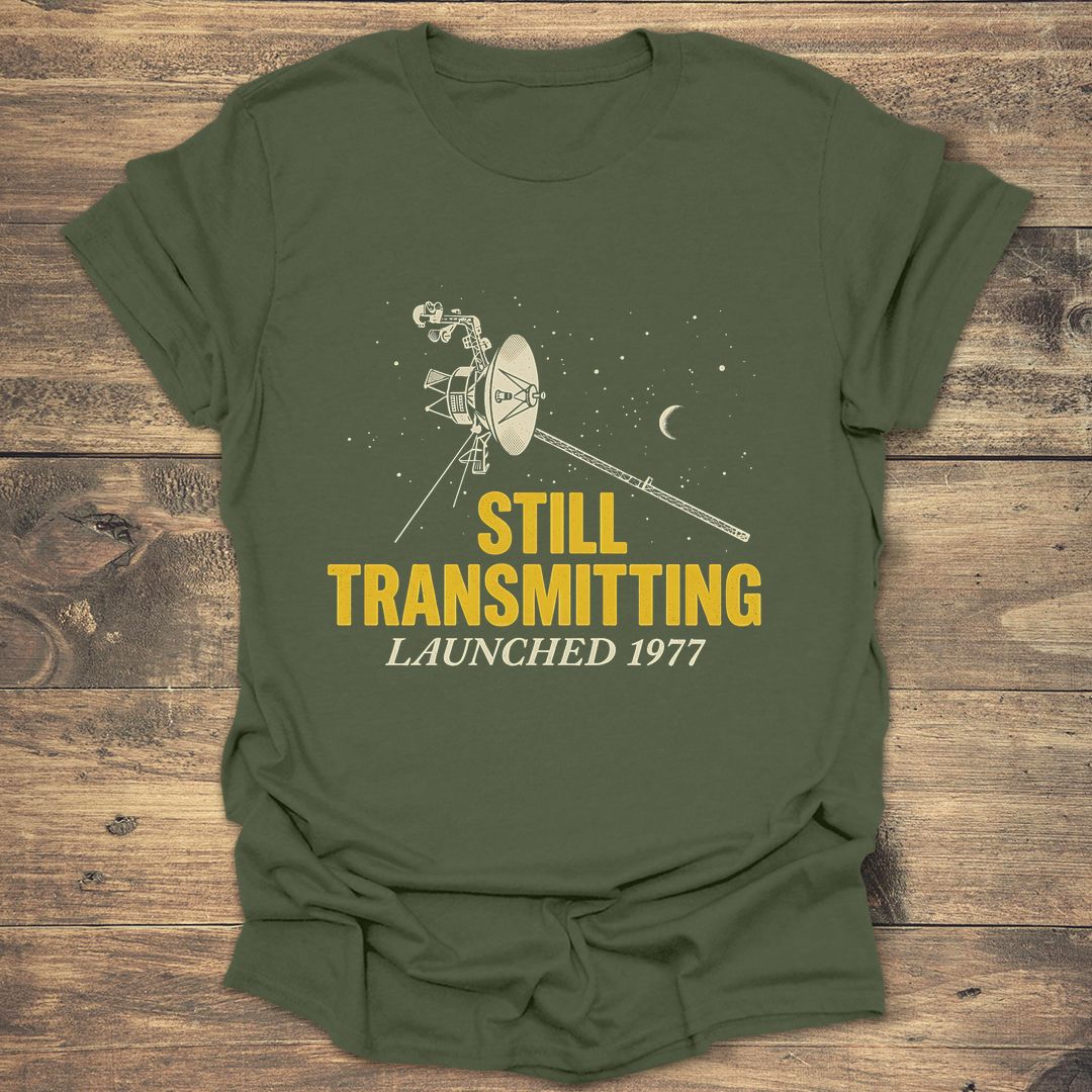Voyager Still Transmitting - Military Green T-Shirt