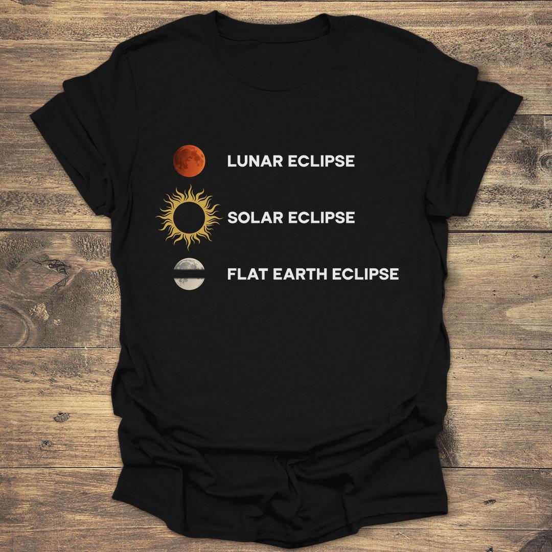 Flat Earth Eclipse - Black T-Shirt