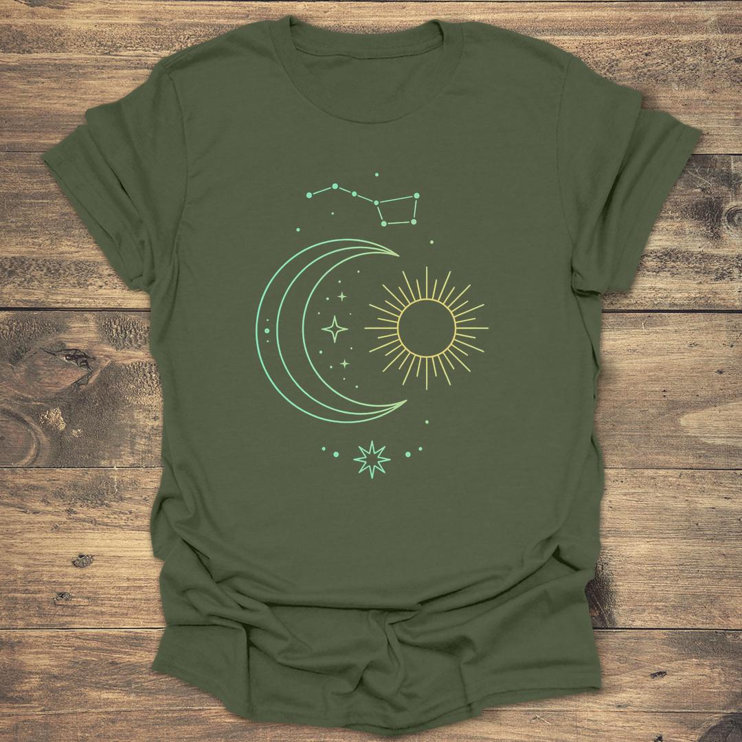 Luminous Skyward Alignment - Military Green T-Shirt