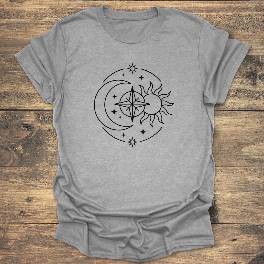Gradient Celestial Sun and Moon - Sport Grey T-Shirt