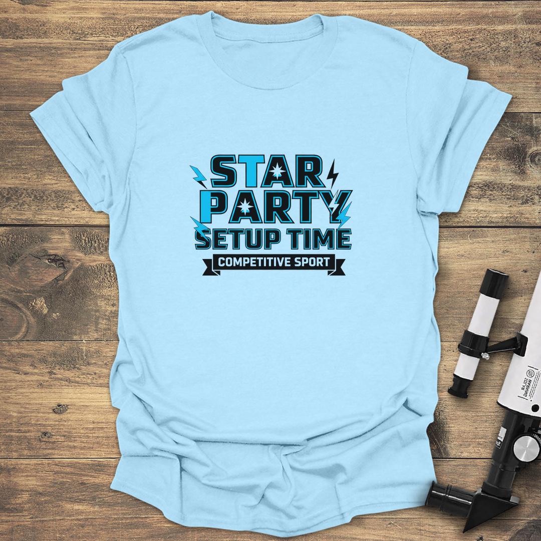 Star Party Setup Time - Light Blue T-Shirt