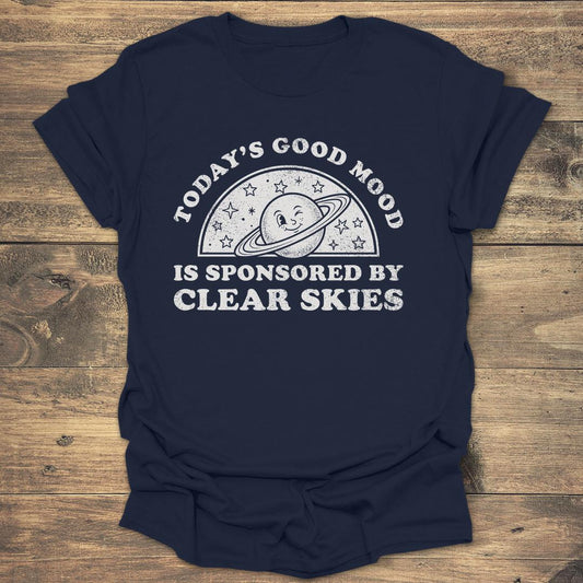 Clear Skies Good Mood - Navy T-Shirt