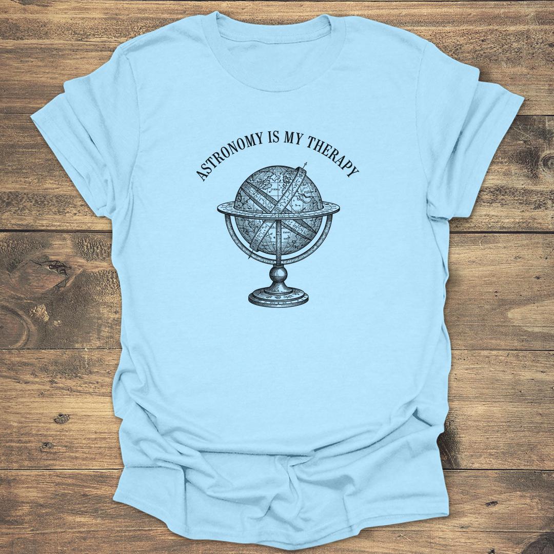 Astronomy Is My Therapy Vintage Armillary Globe - Light Blue T-Shirt