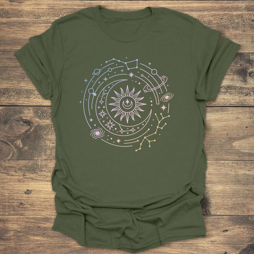 Sunset Gradient - Military Green T-Shirt