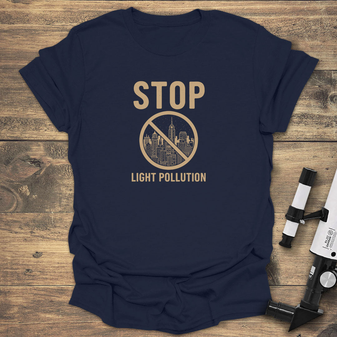 Stop Light Pollution City - Navy T-Shirt