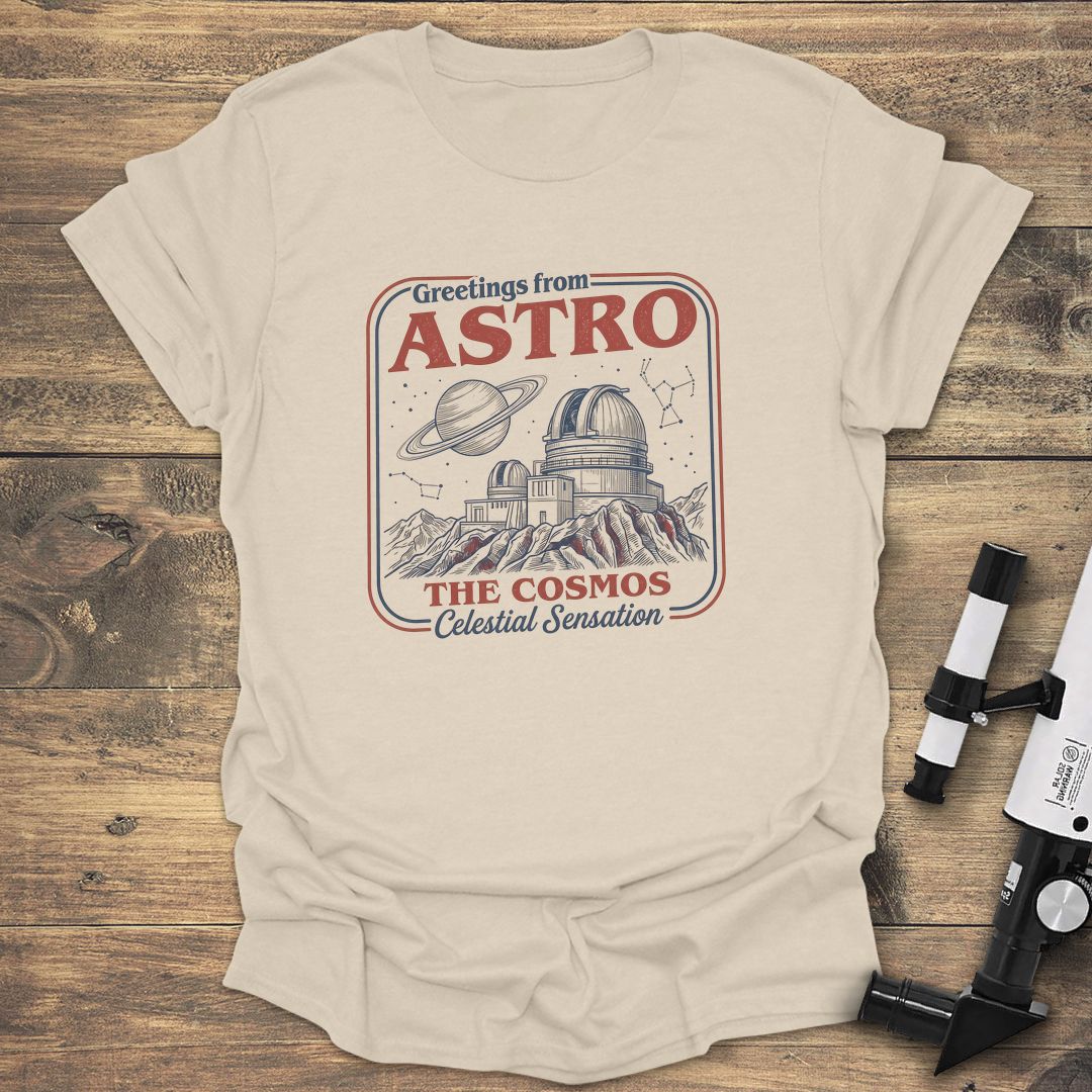 Greetings From Astro Cosmos - Natural t-shirt