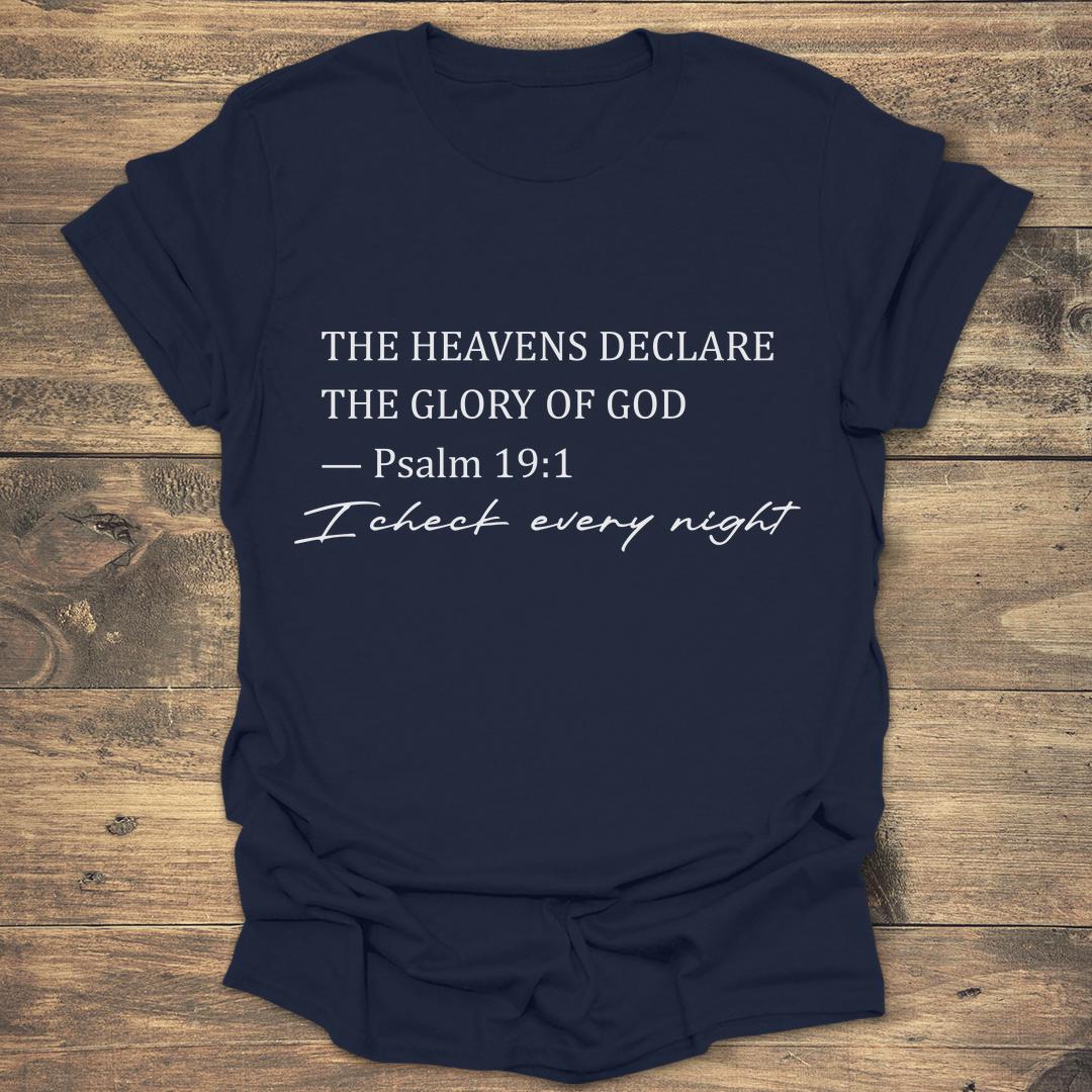 The Heavens Declare The Glory Of God - Navy T-Shirt