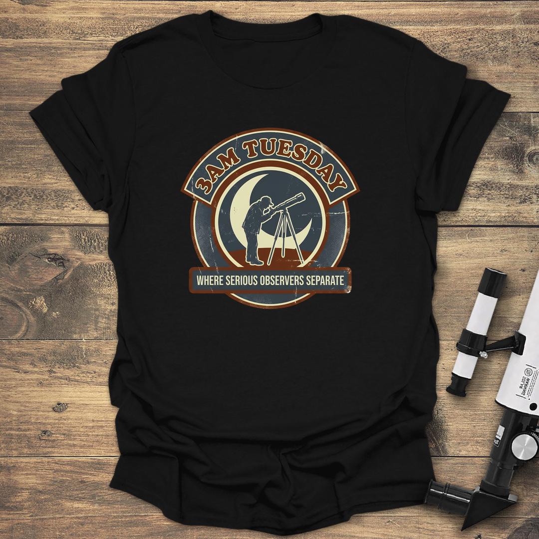 3AM Tuesday Serious Observers Separate - Black T-Shirt