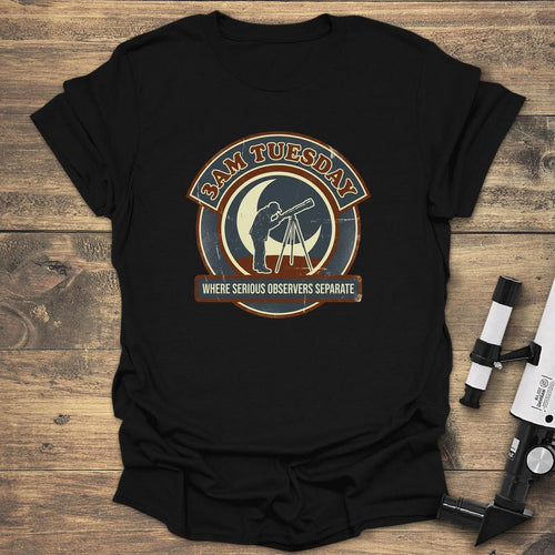 3AM Tuesday Serious Observers Separate - Black T-Shirt