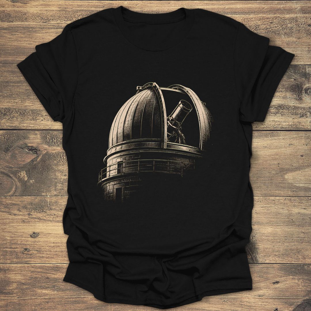 Vintage Observatory Dome - Black t-shirt