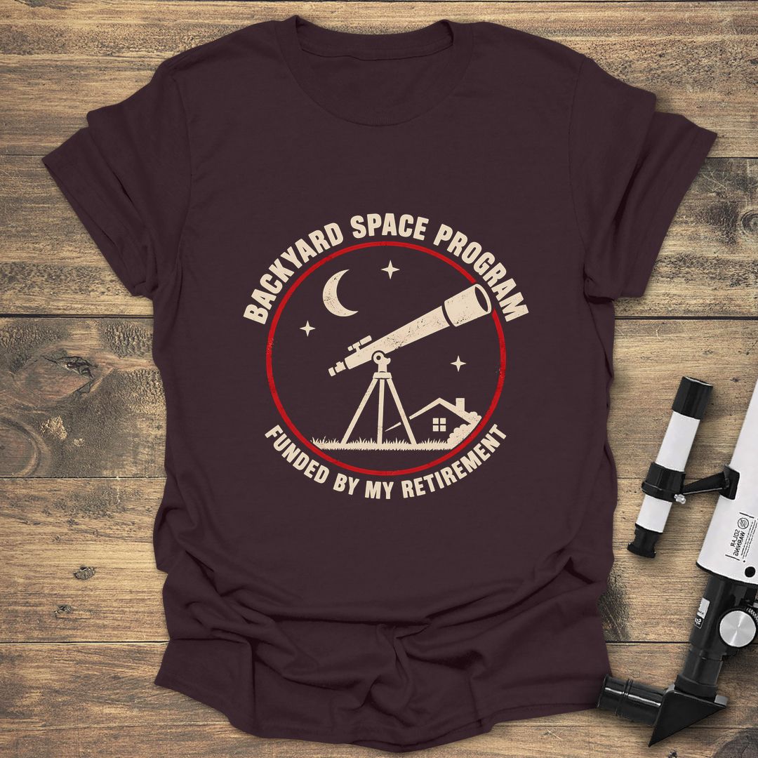 Backyard Space Program - Dark Chocolate t-shirt
