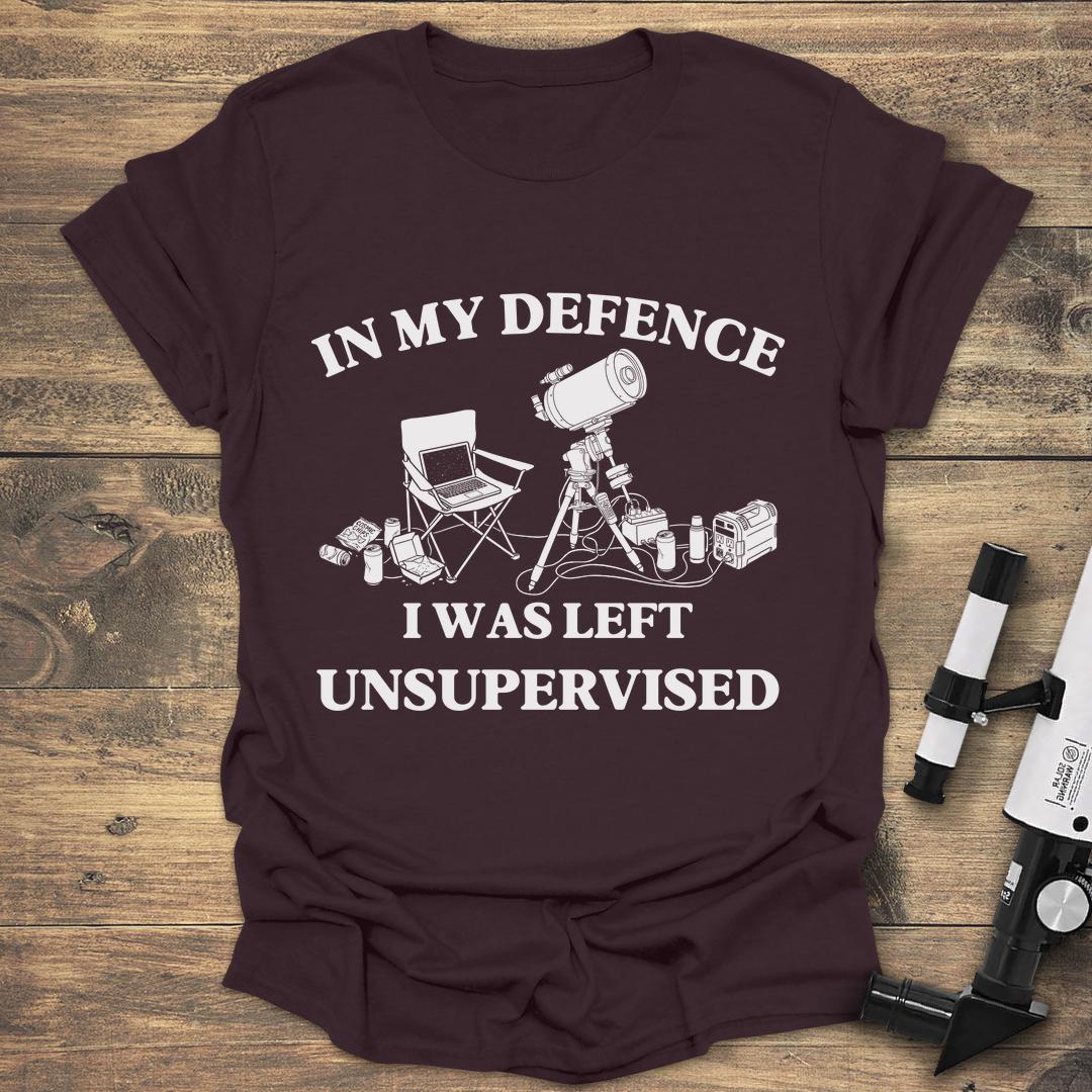 In My Defence I Was Left Unsupervised - Dark Chocolate T-Shirt