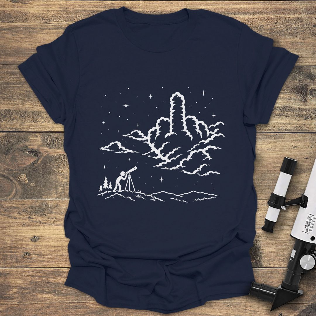 Cloudy Night Rude Awakening - Navy t-shirt