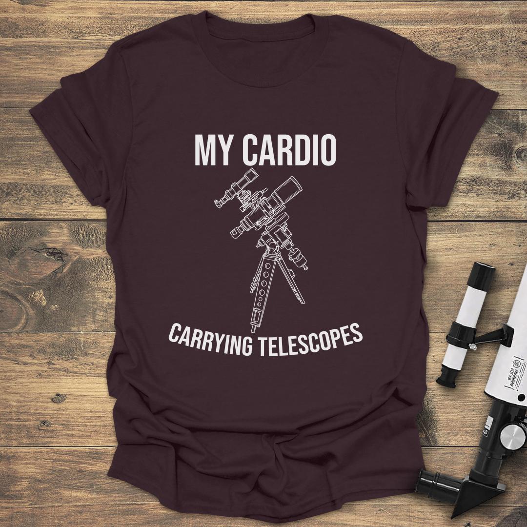 My Cardio Carrying Telescopes - Dark Chocolate T-Shirt
