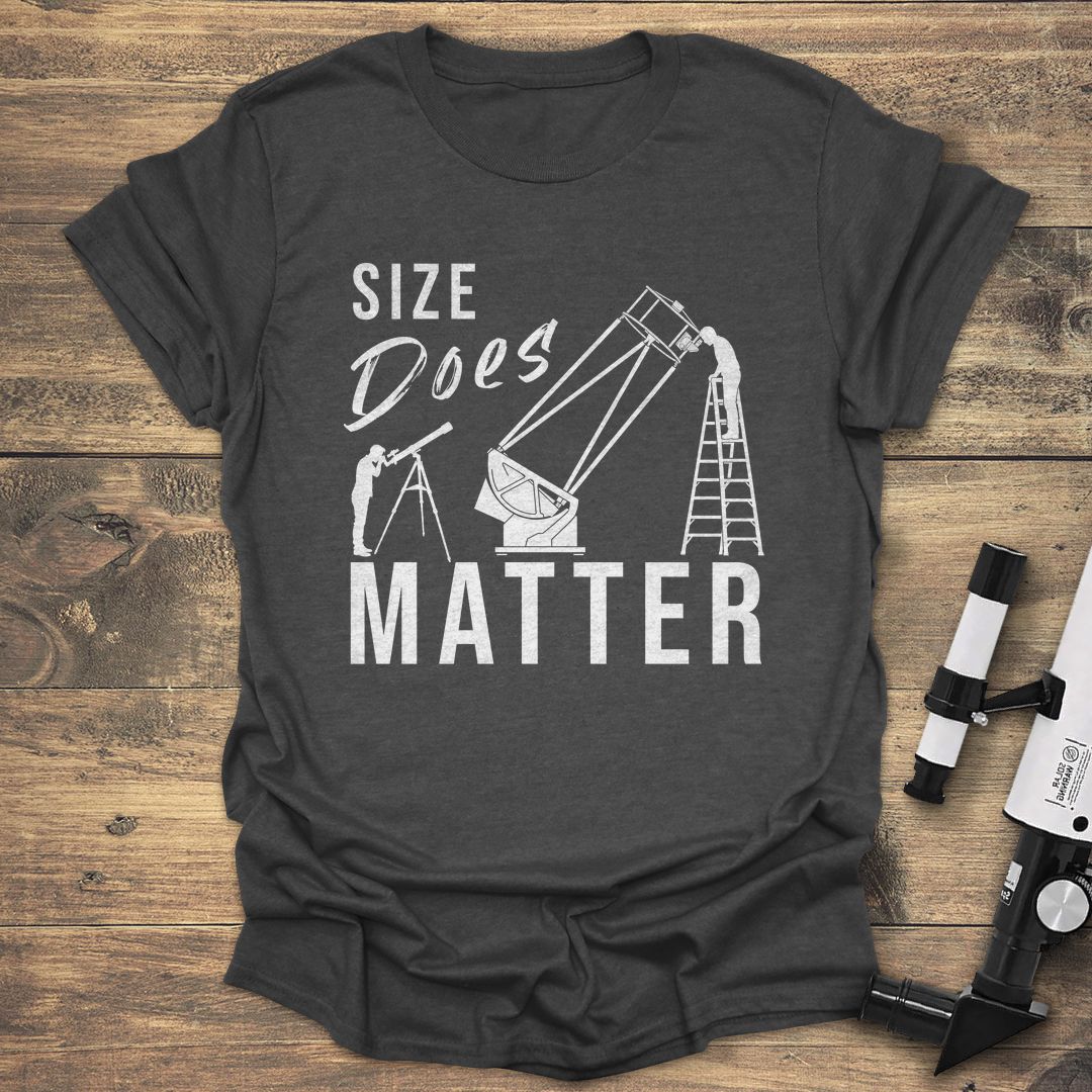Size Does Matter Telescope - Dark Heather t-shirt