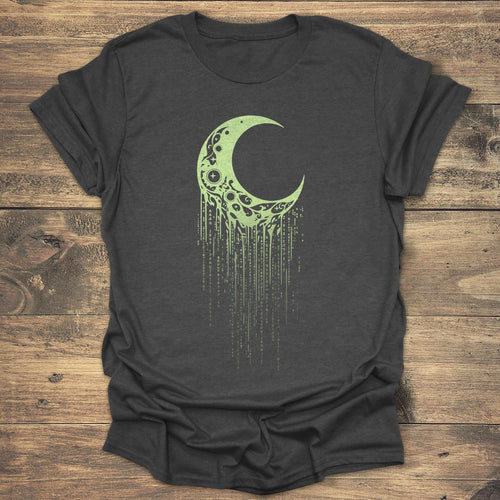 Crescent Moon Digital Rain - Dark heather T-Shirt