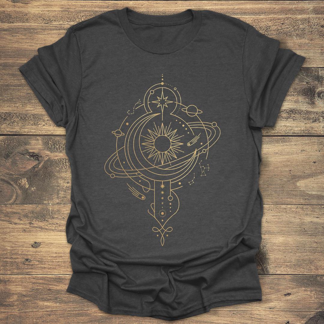 Sacred Geometry Celestial Map - Dark heather T-Shirt