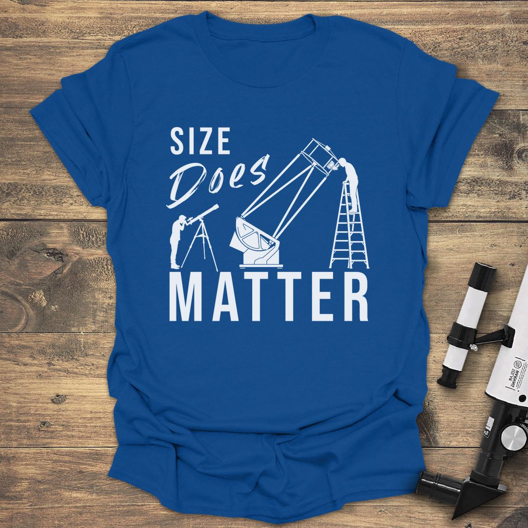 Size Does Matter Telescope - Royal t-shirt