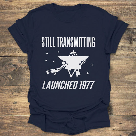Voyager Still Transmitting - Navy t-shirt