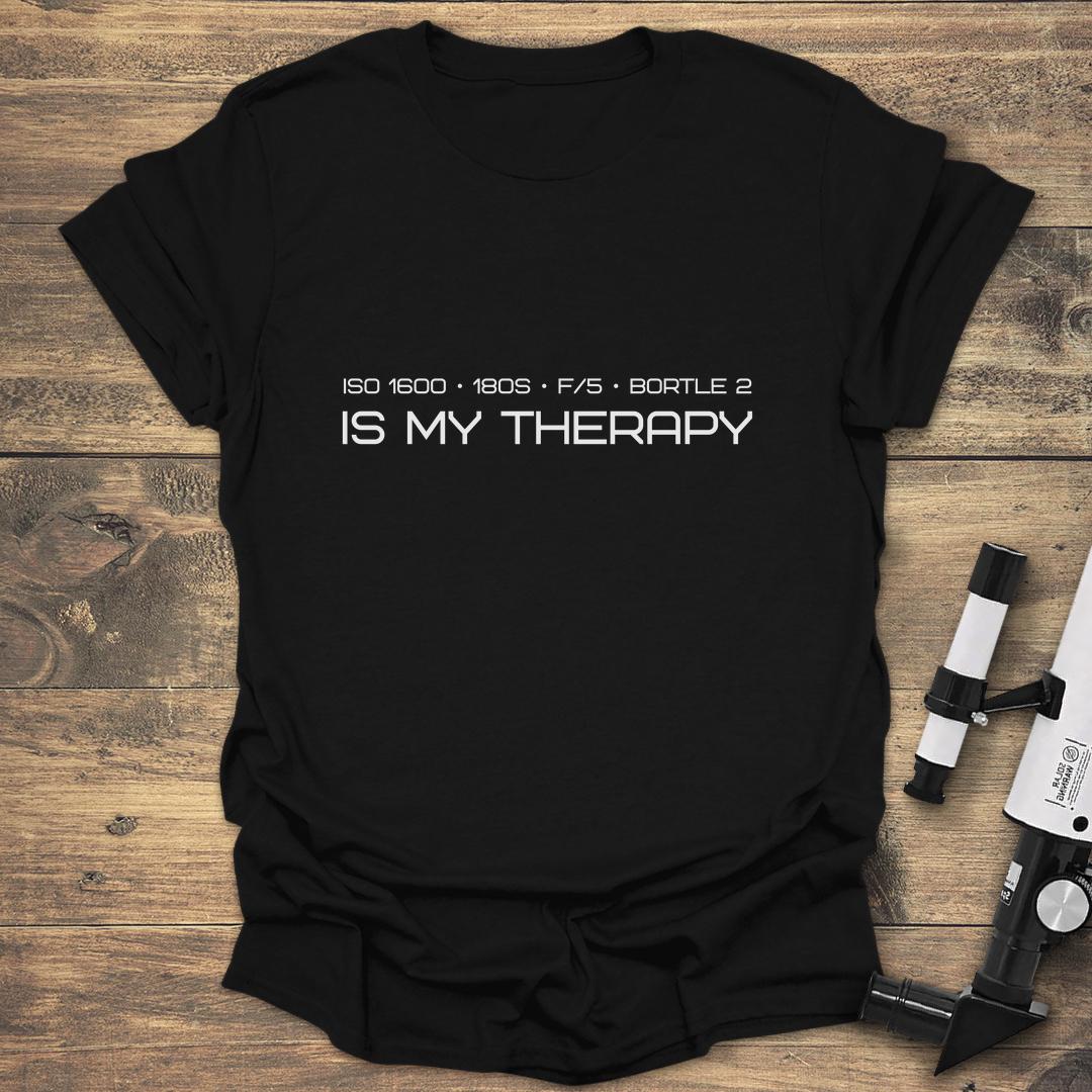 ISO 1600 180s F/5 Bortle 2 Is My Therapy - Black T-Shirt