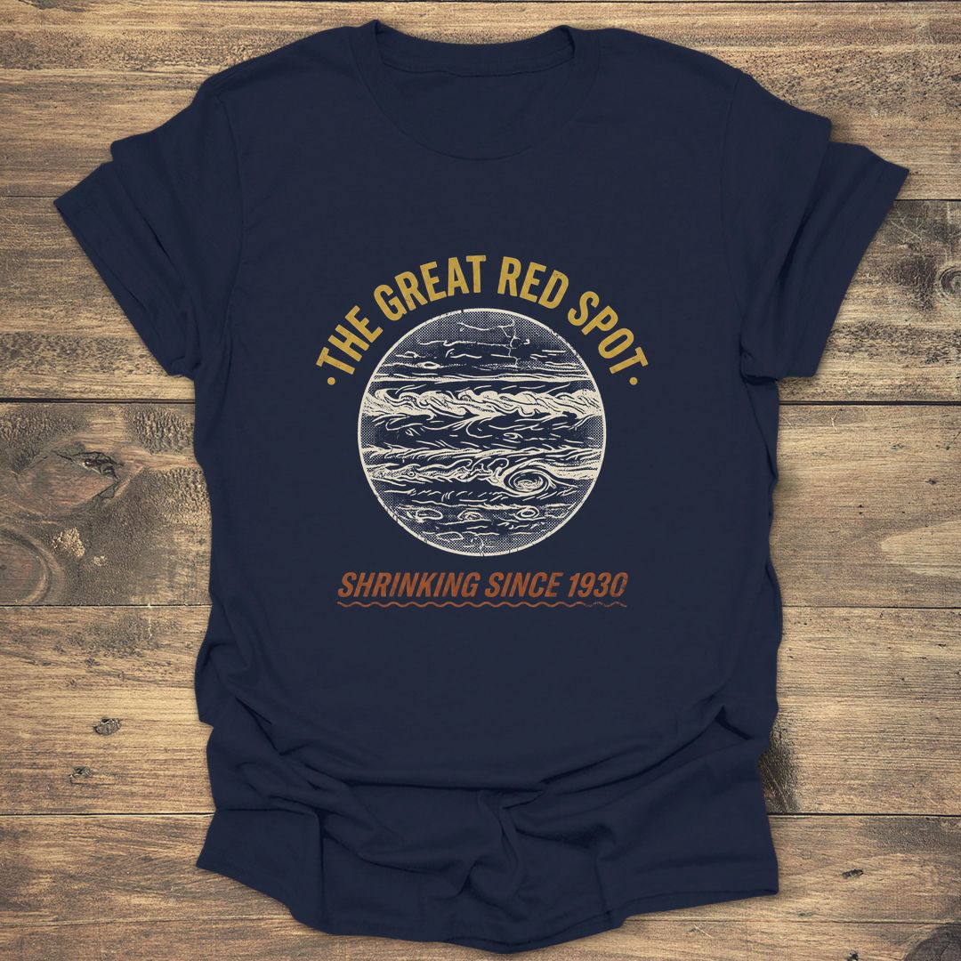The Great Red Spot: Shrinking Since 1930 - Navy T-Shirt