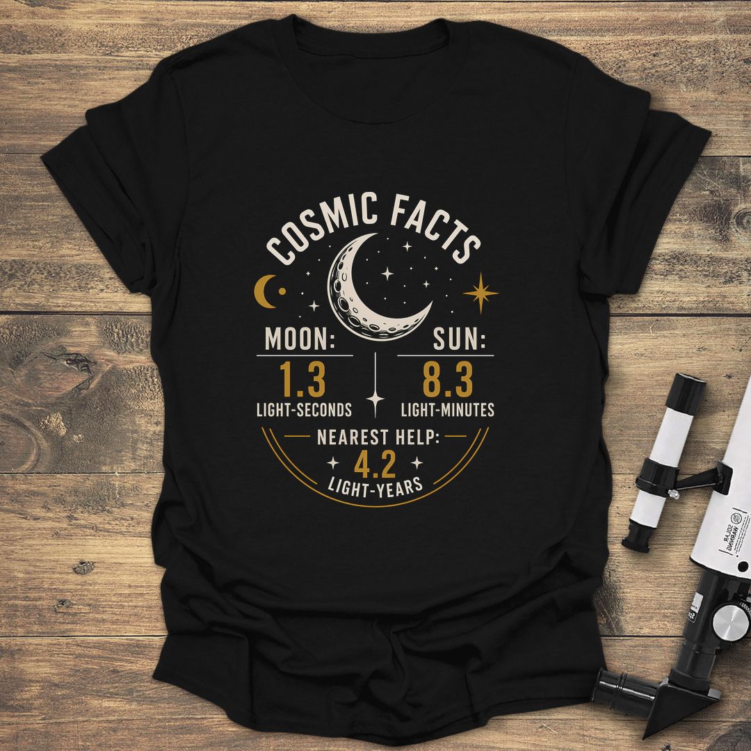 Cosmic Facts Light Distances - Black t-shirt