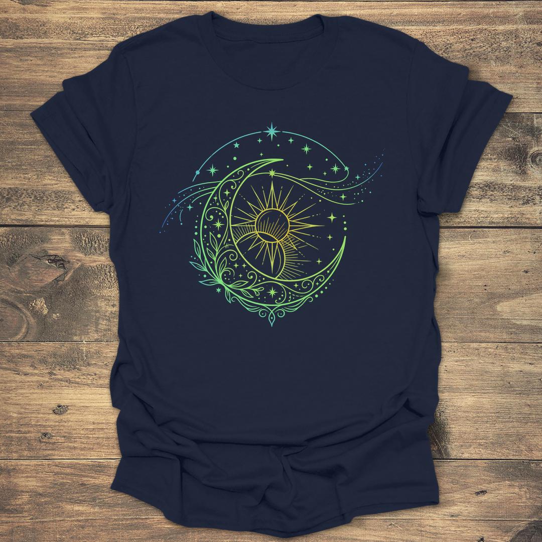Botanical Celestial Moon - Navy T-Shirt