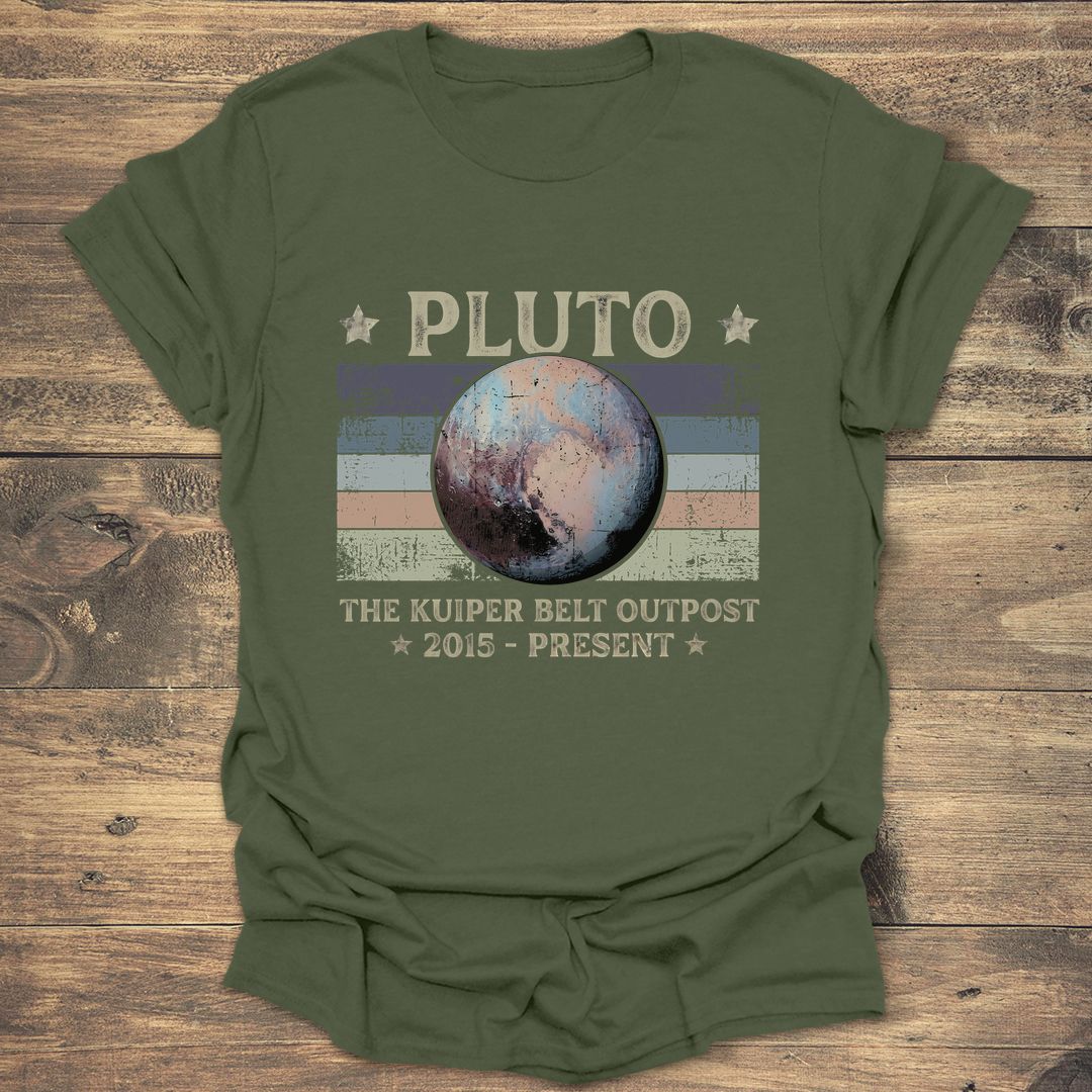 Pluto The Kuiper Belt Outpost - Military Green T-Shirt