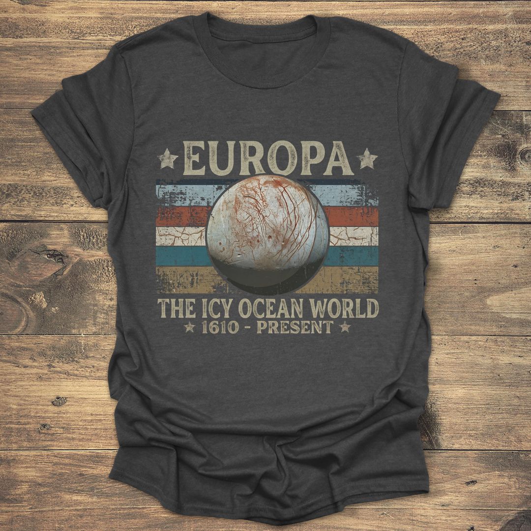 Europa The Icy Ocean World Retro - Dark heather T-Shirt