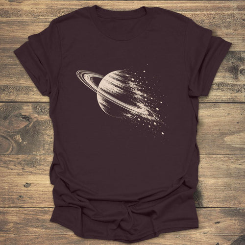 Dissolving Saturn - Dark Chocolate t-shirt