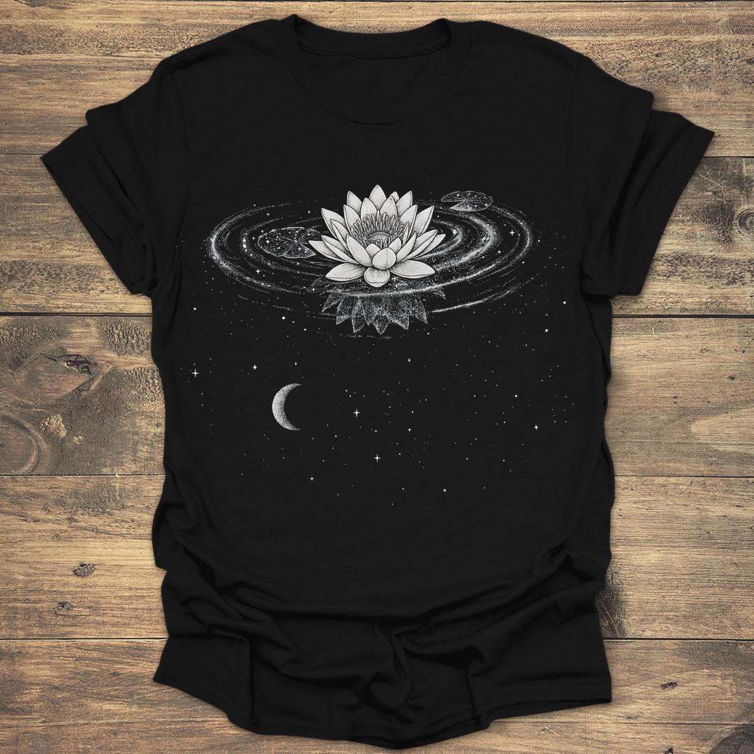 Celestial Lotus Pond - Black T-Shirt
