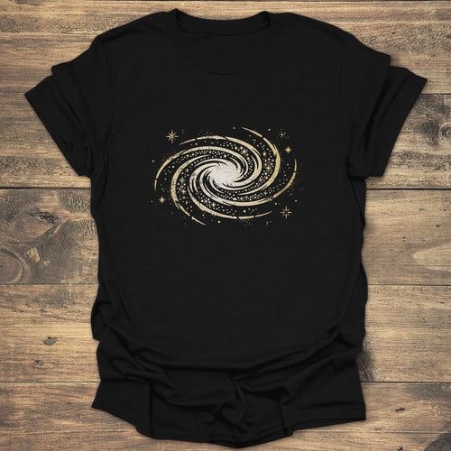 Distressed Spiral Galaxy - Black T-Shirt