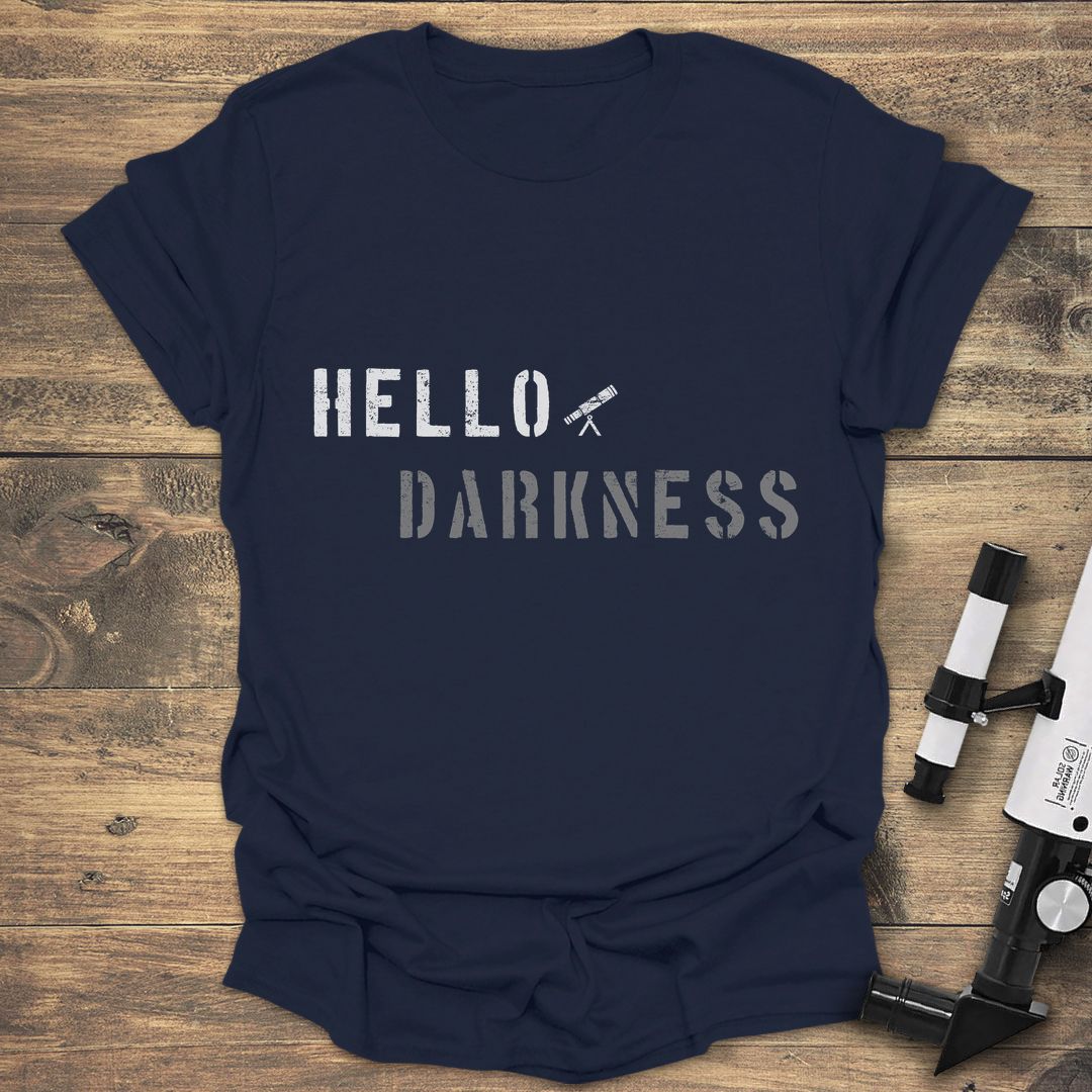 Hello Darkness Telescope - Navy t-shirt