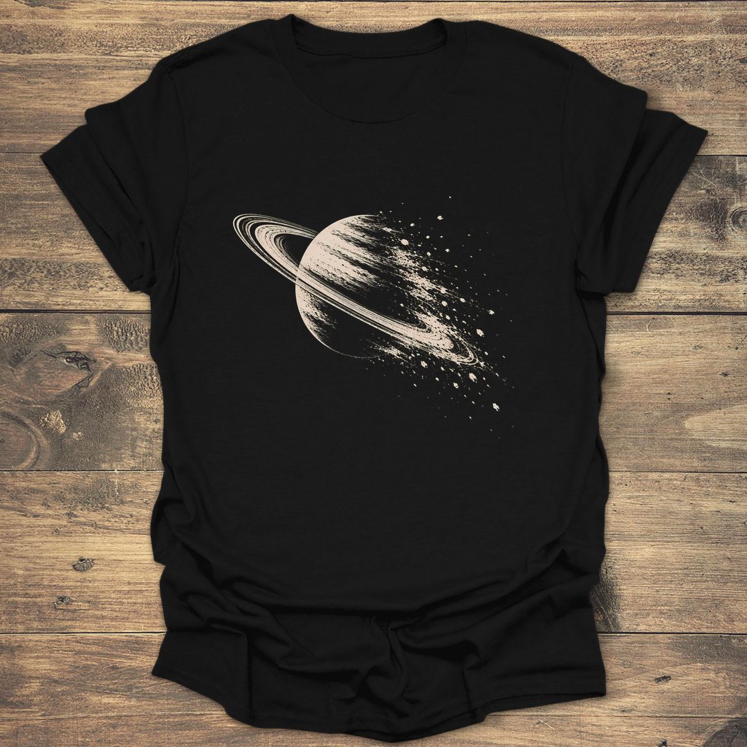 Dissolving Saturn - Black t-shirt