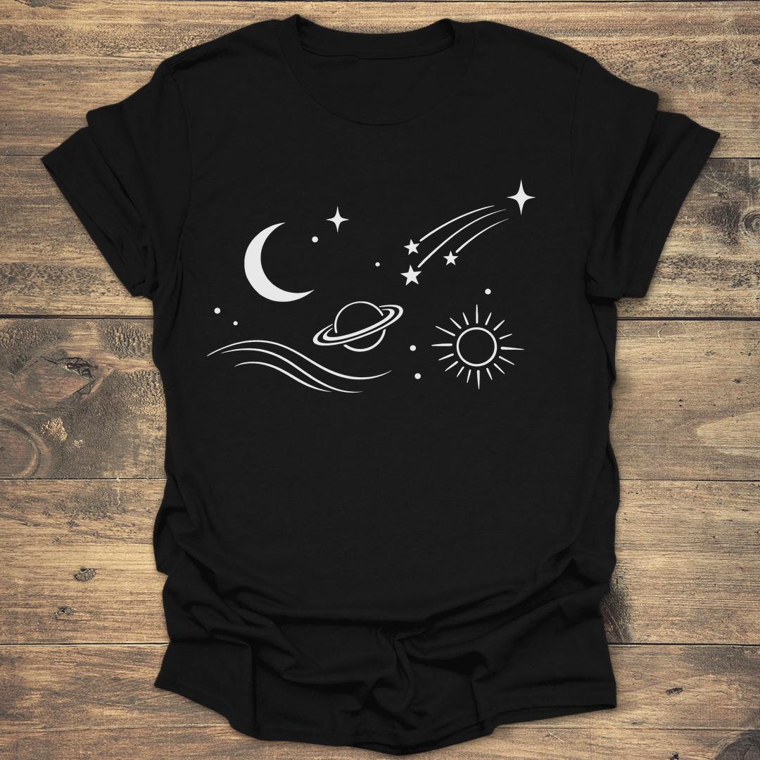 Celestial Tide - Black T-Shirt