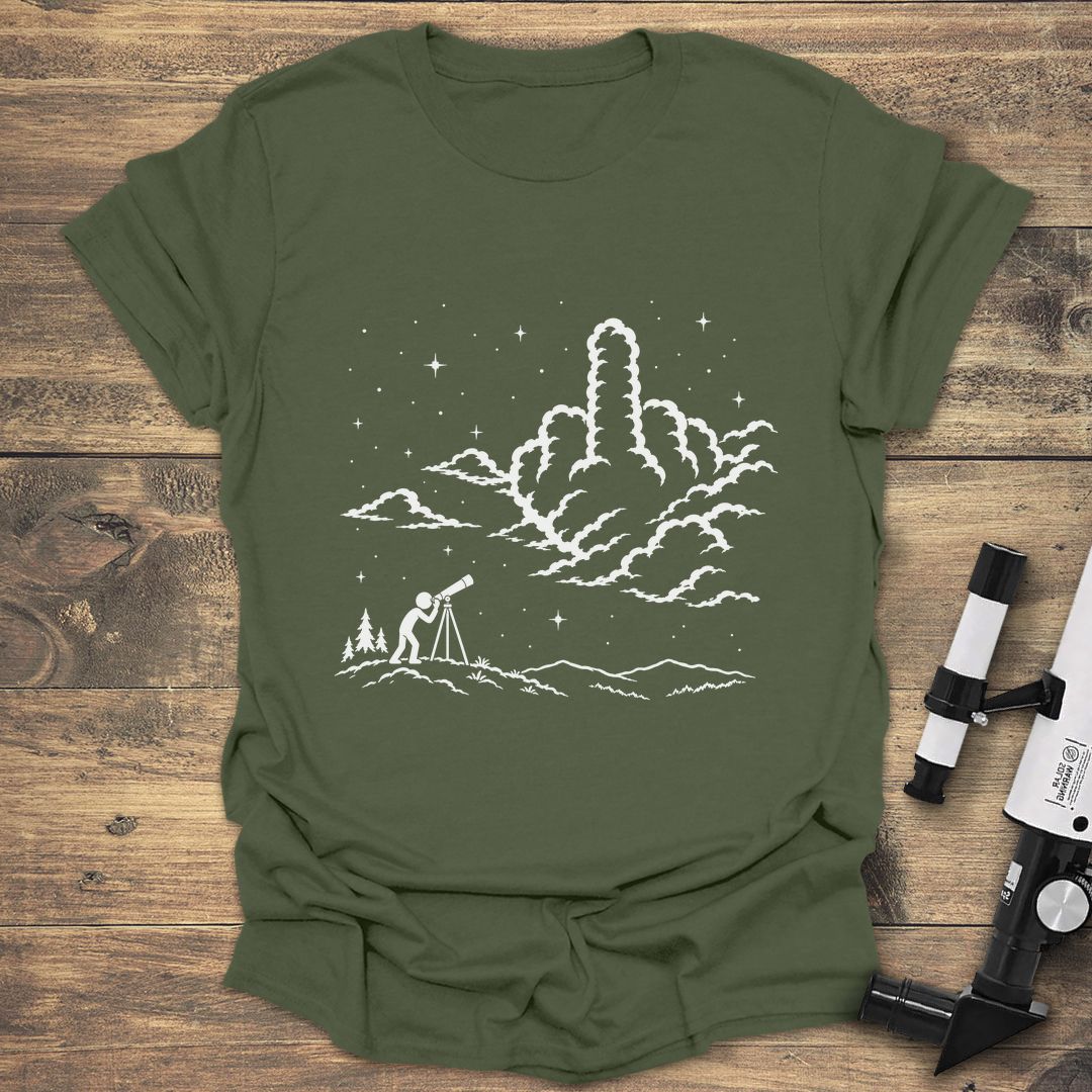Cloudy Night Rude Awakening - Military Green t-shirt