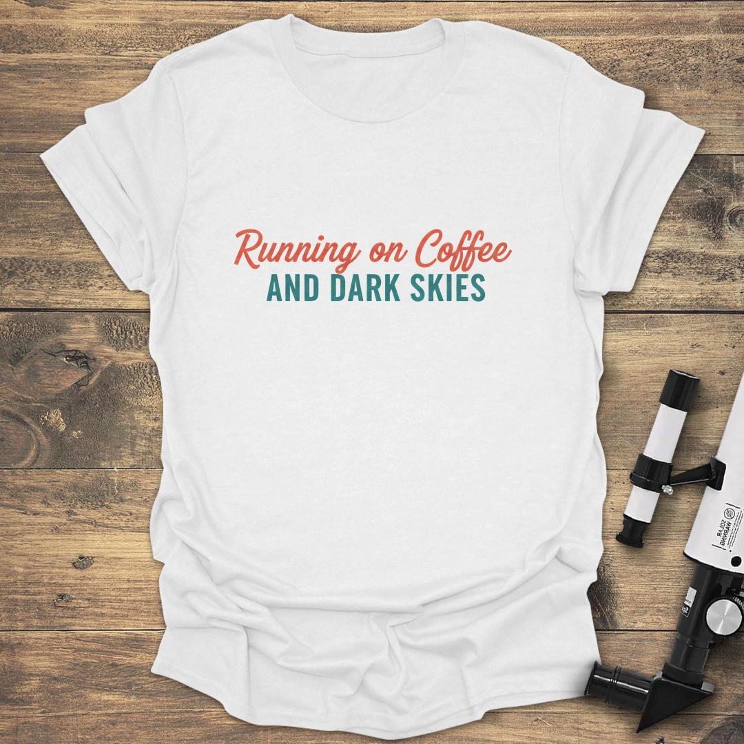 Running on Coffee and Dark Skies - White T-Shirt