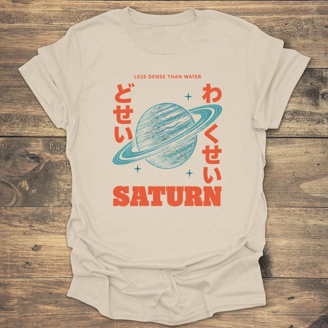 Saturn Less Dense Than Water - Natural t-shirt