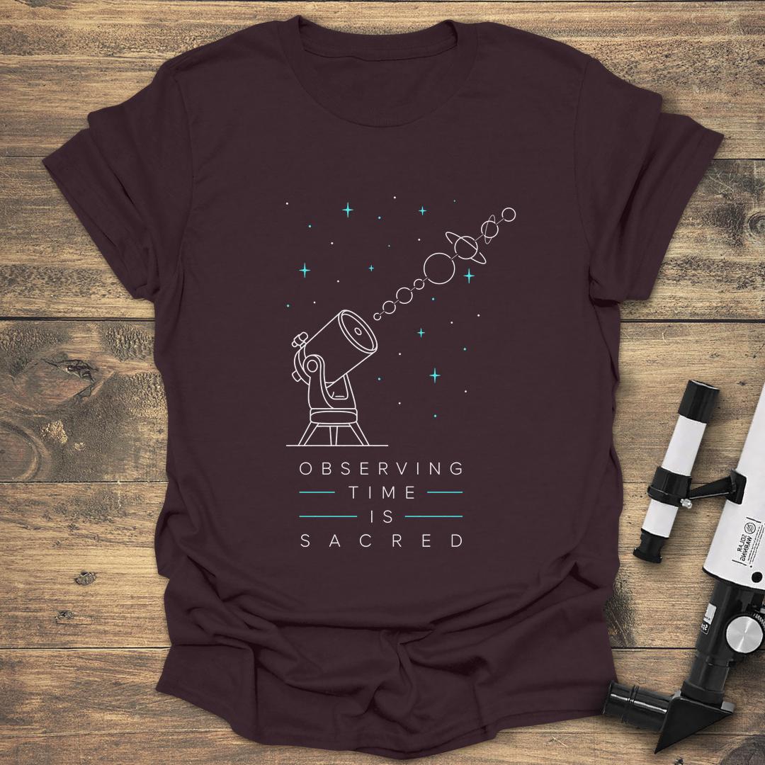 Observing Time is Sacred Minimalist - Dark Chocolate T-Shirt