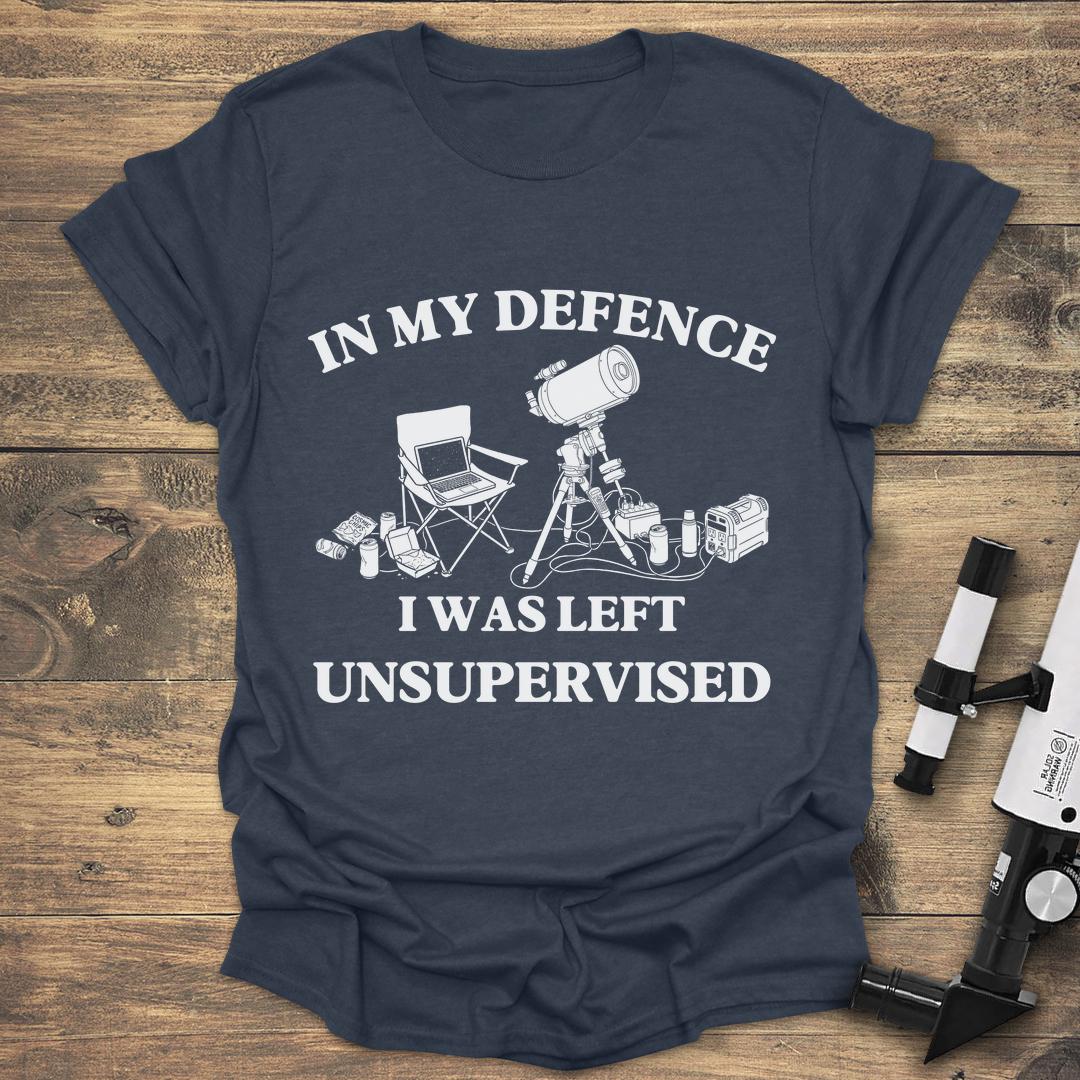 In My Defence I Was Left Unsupervised - Heather Navy T-Shirt