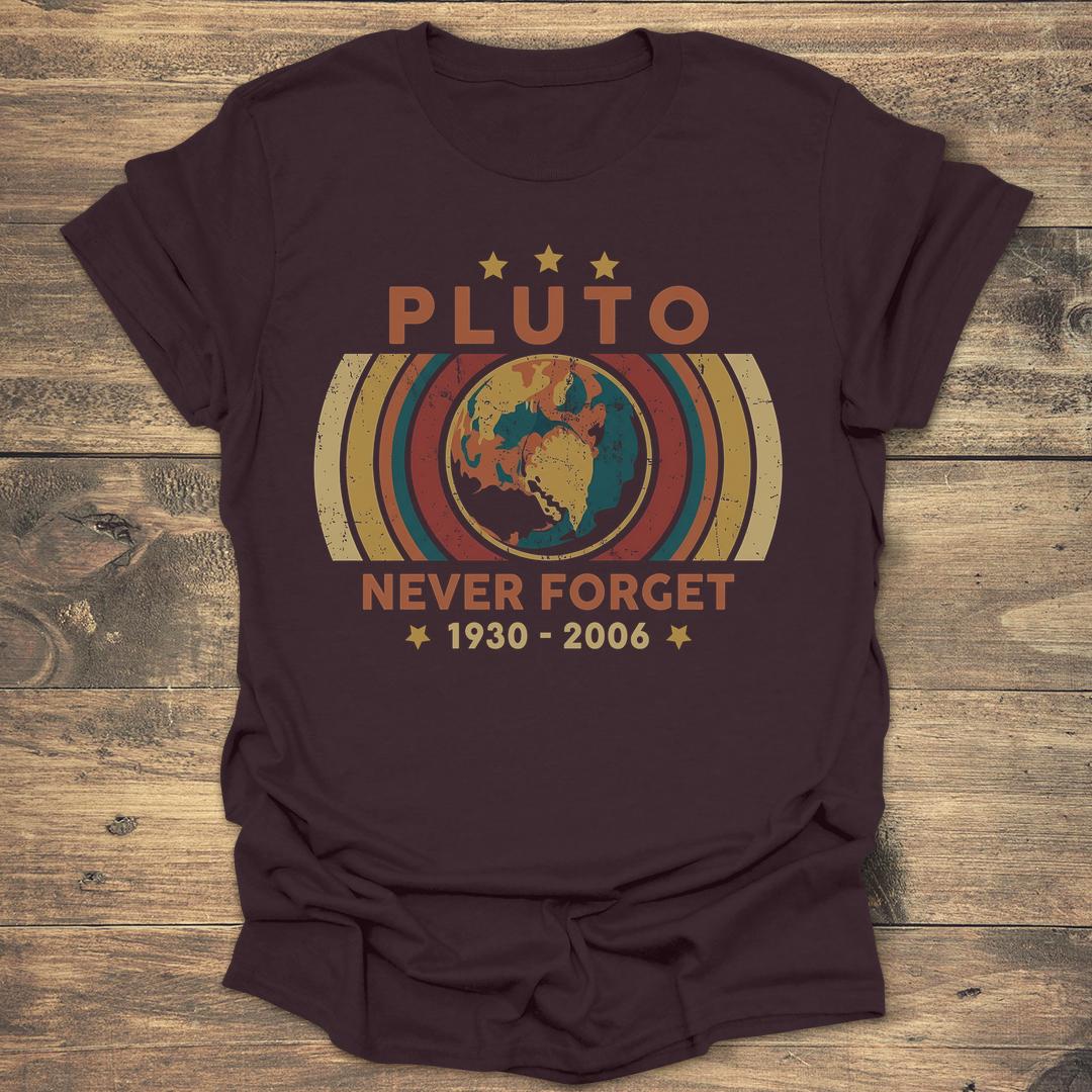 Pluto Never Forget Vintage Sunset - Dark Chocolate T-Shirt