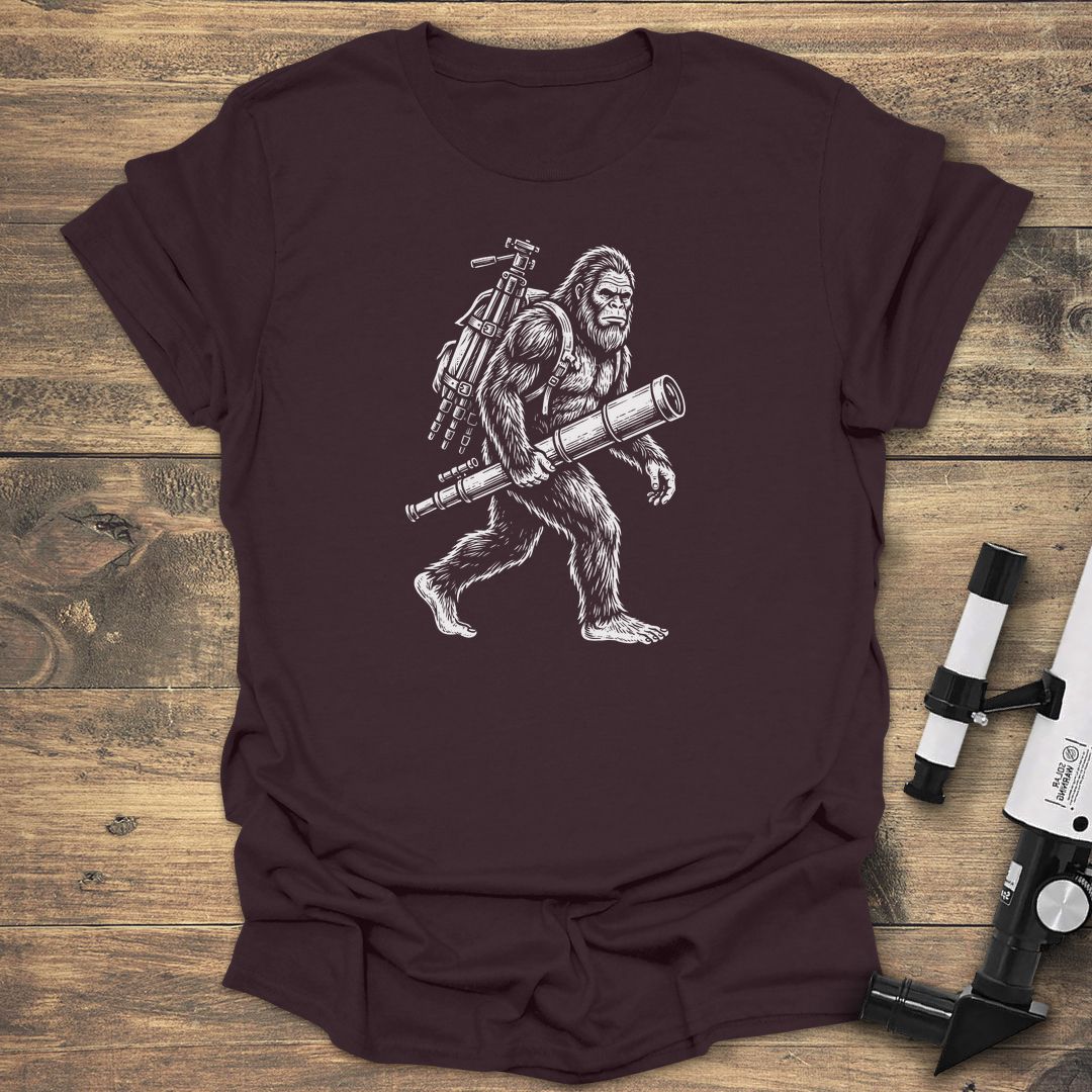 Bigfoot Telescope Stargazer - Dark Chocolate t-shirt