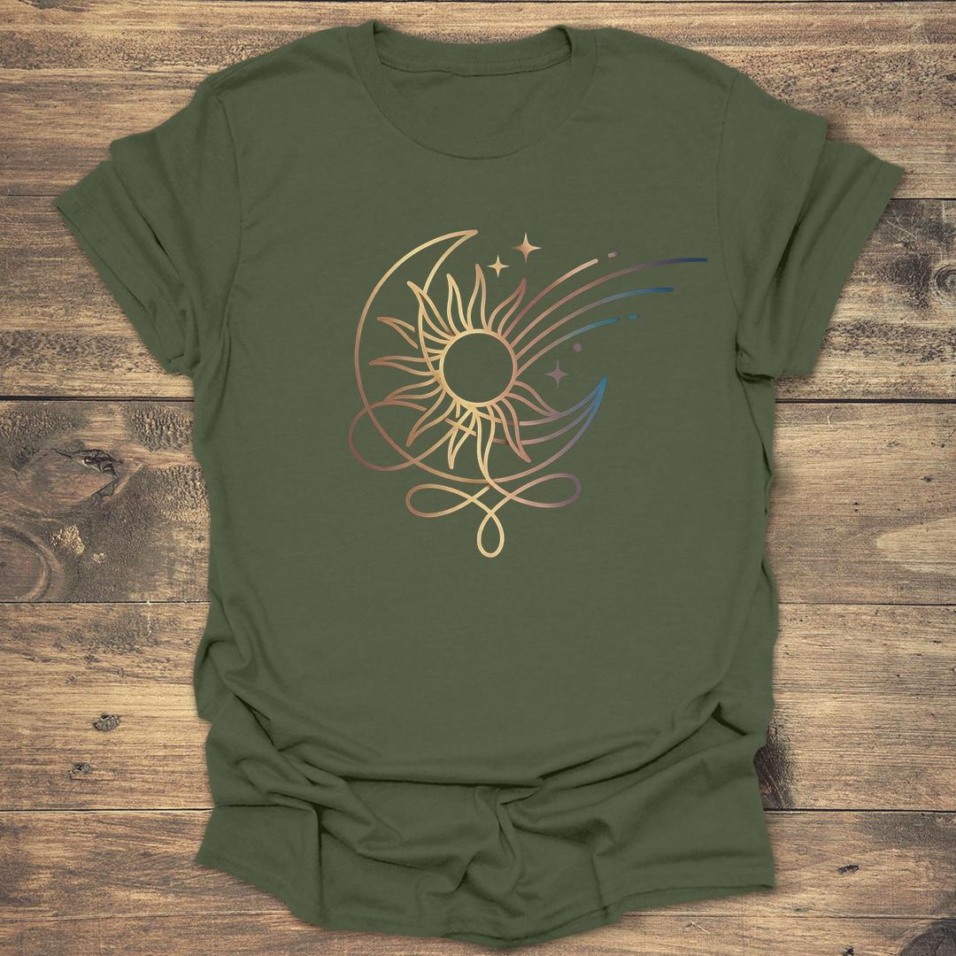 Gradient Solar Flare - Military Green T-Shirt
