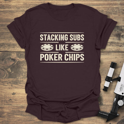 Celestial Poker Stacks - Dark Chocolate T-Shirt