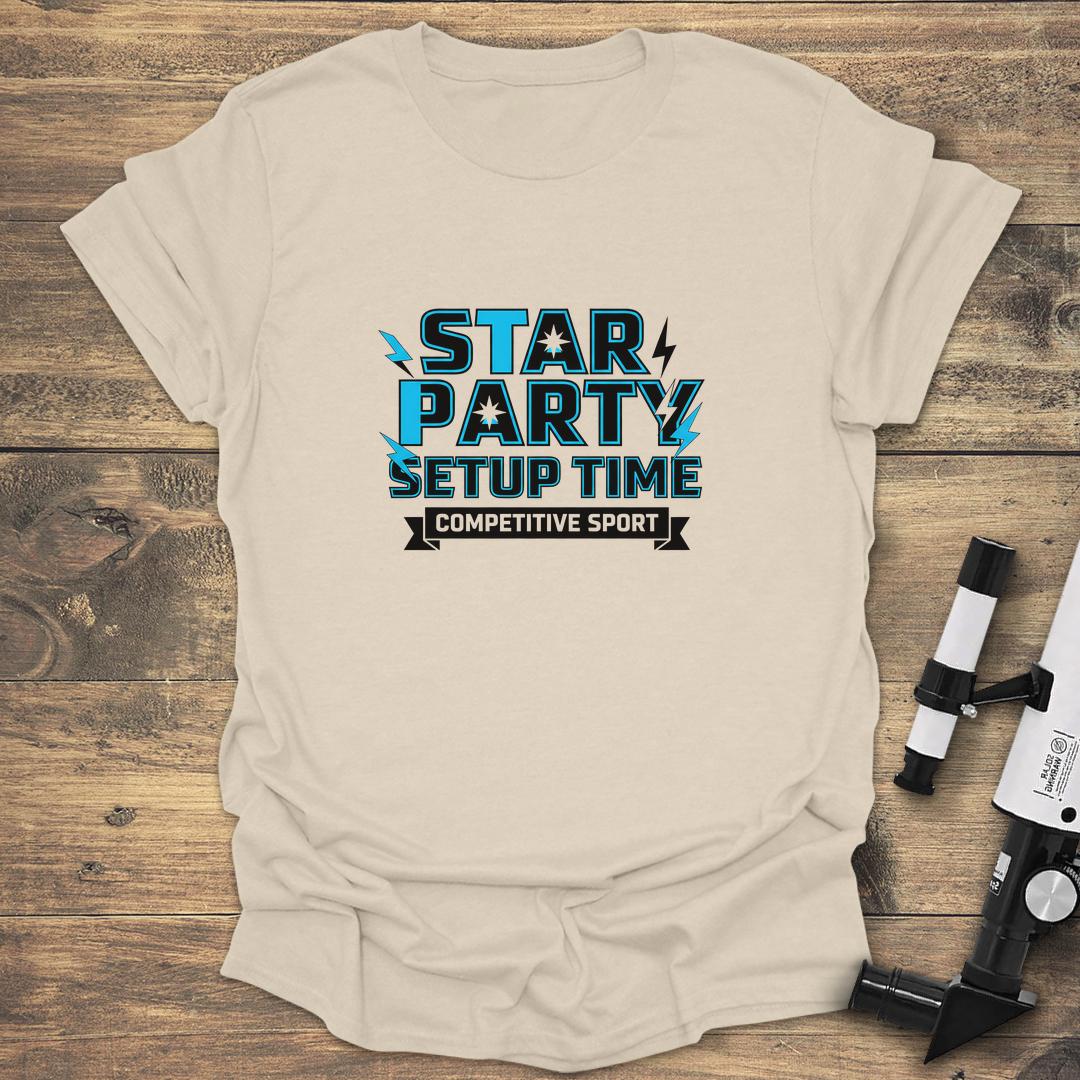Star Party Setup Time - Natural T-Shirt
