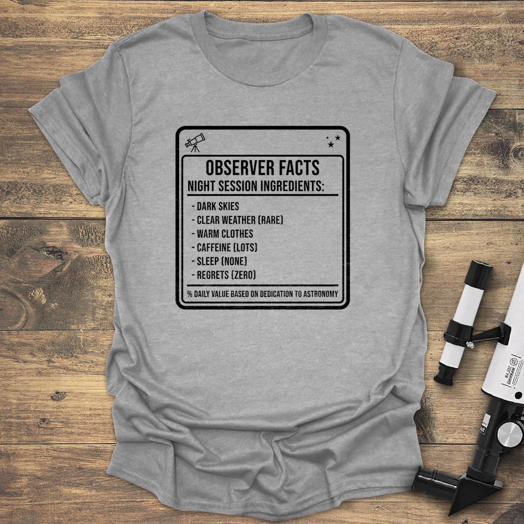 Observer Facts Night Session Ingredients - Sport Grey T-Shirt