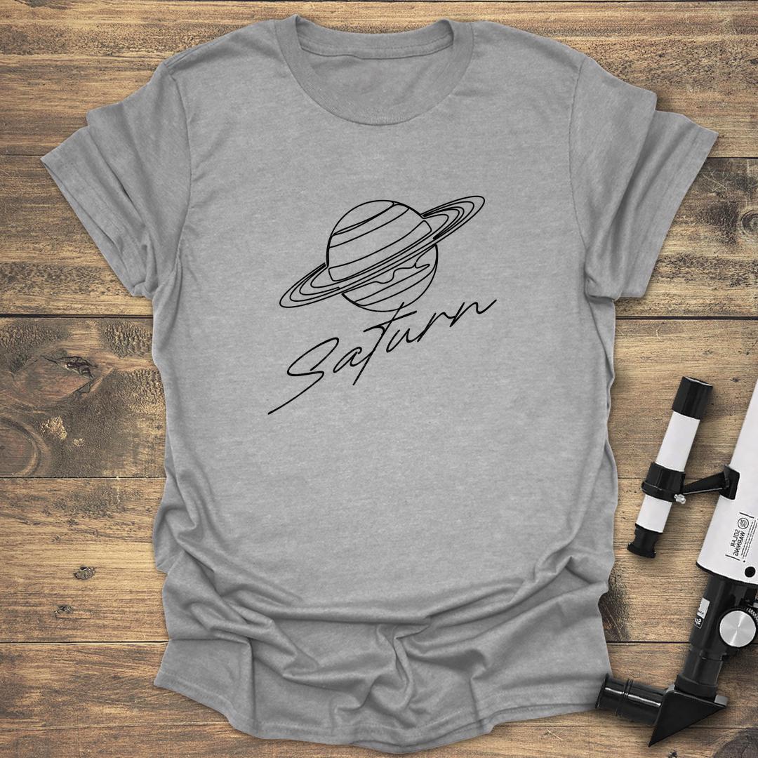 Saturn Lineart Illustration - Sport Grey T-Shirt