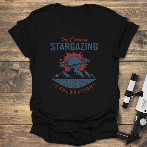 Cosmic Stargazing - Black T-Shirt