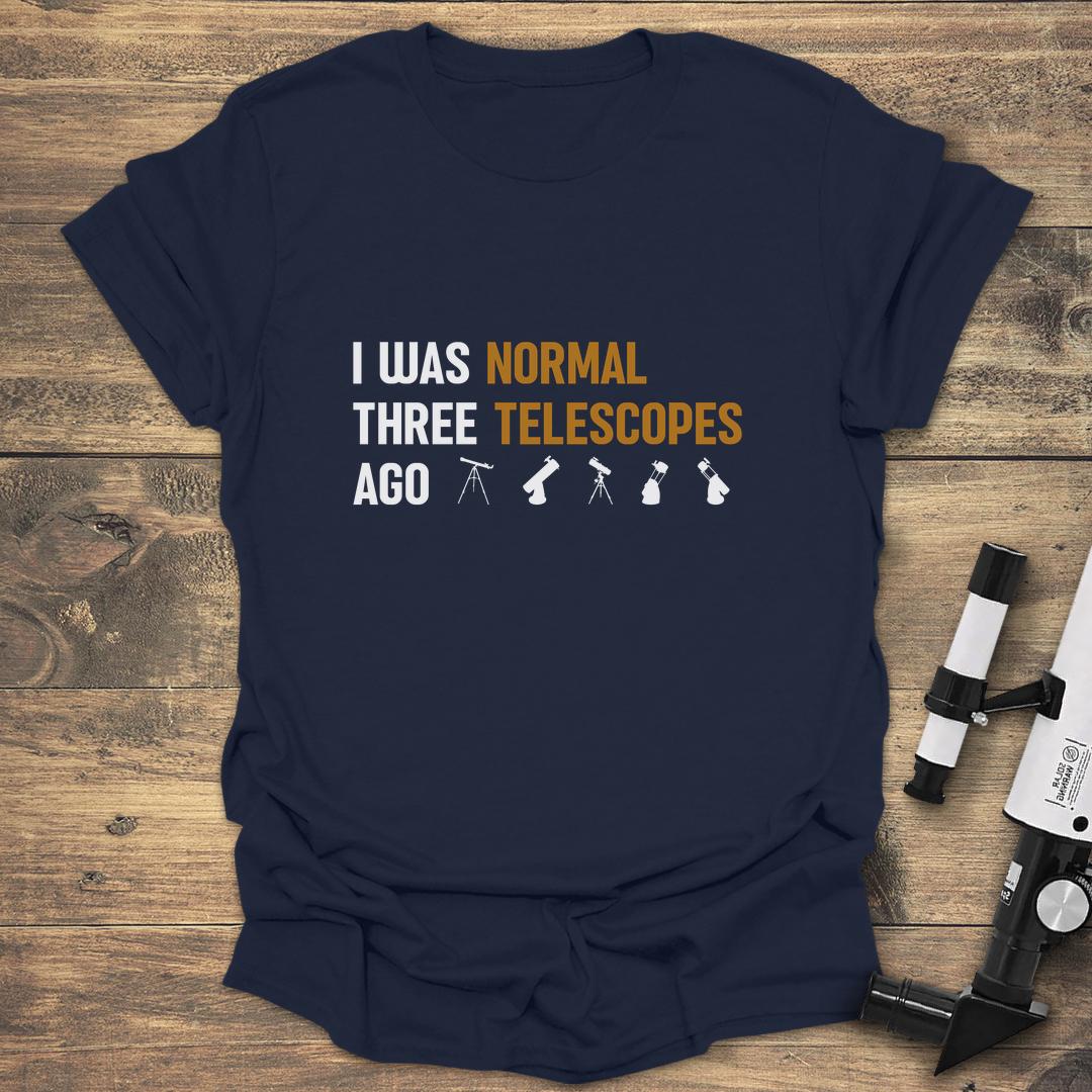 I Was Normal Three Telescopes - Navy T-Shirt